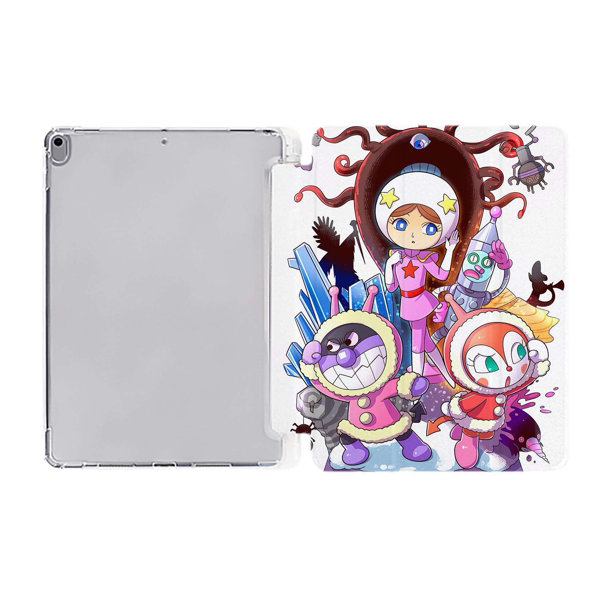 （画像用） アンパンマン Anpanman IPad ケース ペン収納付き 三つ折りスタンド PUレザー×シリコン 対応機種9.5/10.5/10.9インチ